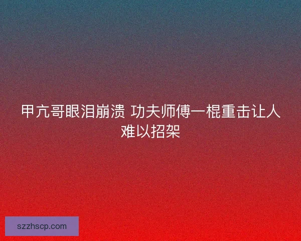 甲亢哥眼泪崩溃 功夫师傅一棍重击让人难以招架