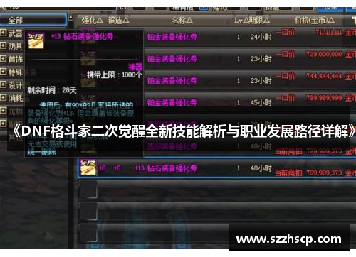 《DNF格斗家二次觉醒全新技能解析与职业发展路径详解》
